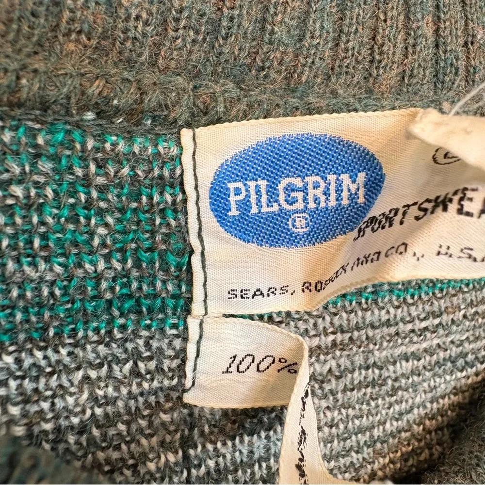 Vintage Pilgrim Geometric Crewneck Sweater Virgin Wool Mens Large - Picture 4 of 4